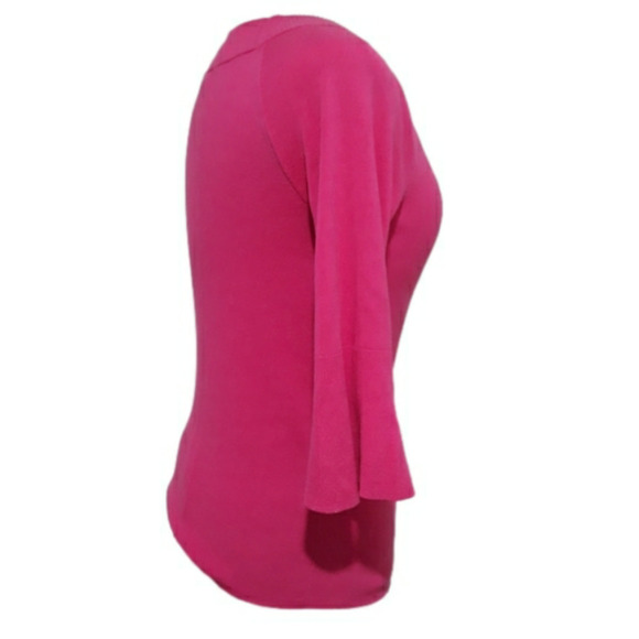 Talbots knit 3/4 sleeve fuchsia Top size small - Picture 3 of 9